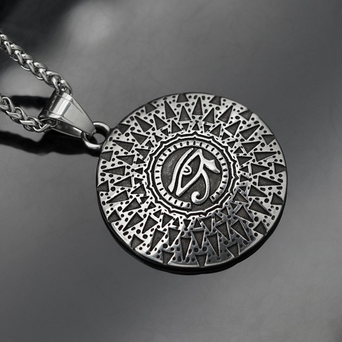 Steel Necklace – Vintage Eye of Horus Pendant