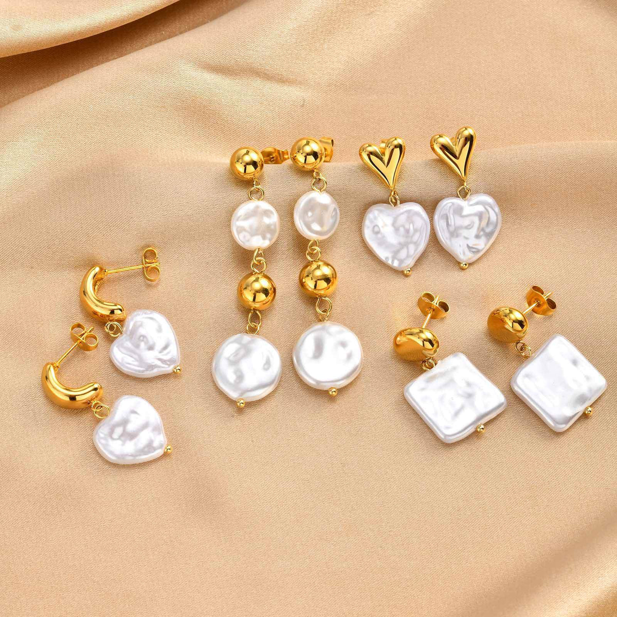 Stainless Steel Pearl Earrings