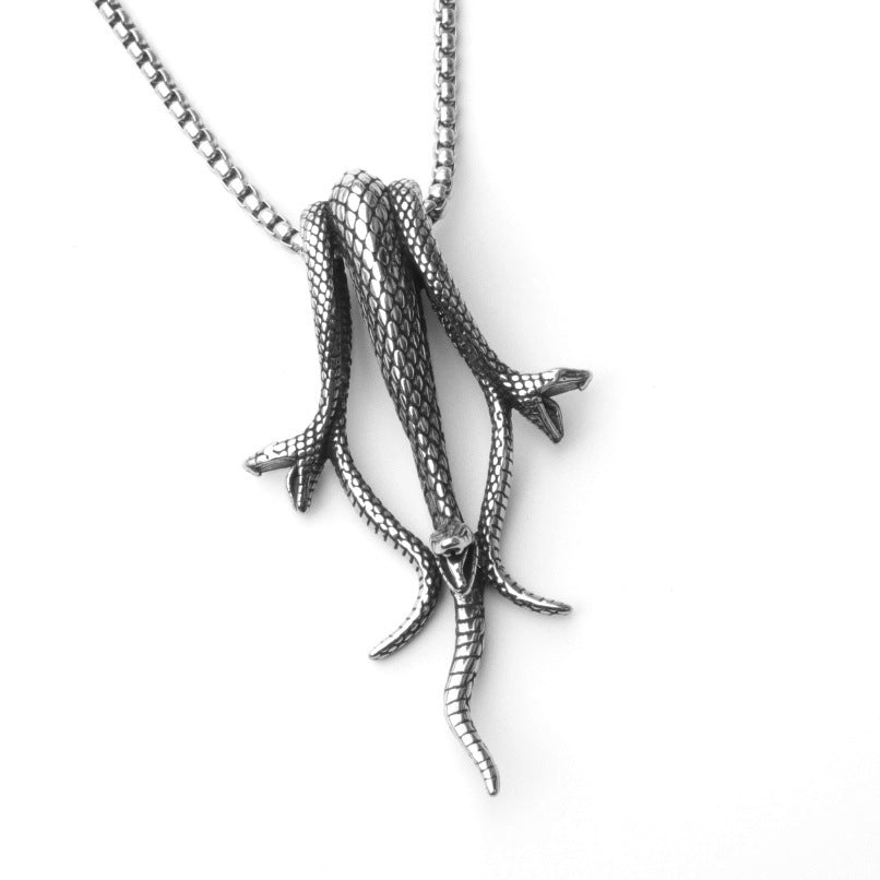 Steel Necklace – Vintage Snake Pendant for Everyday Glamour and Modern Everyday Wear