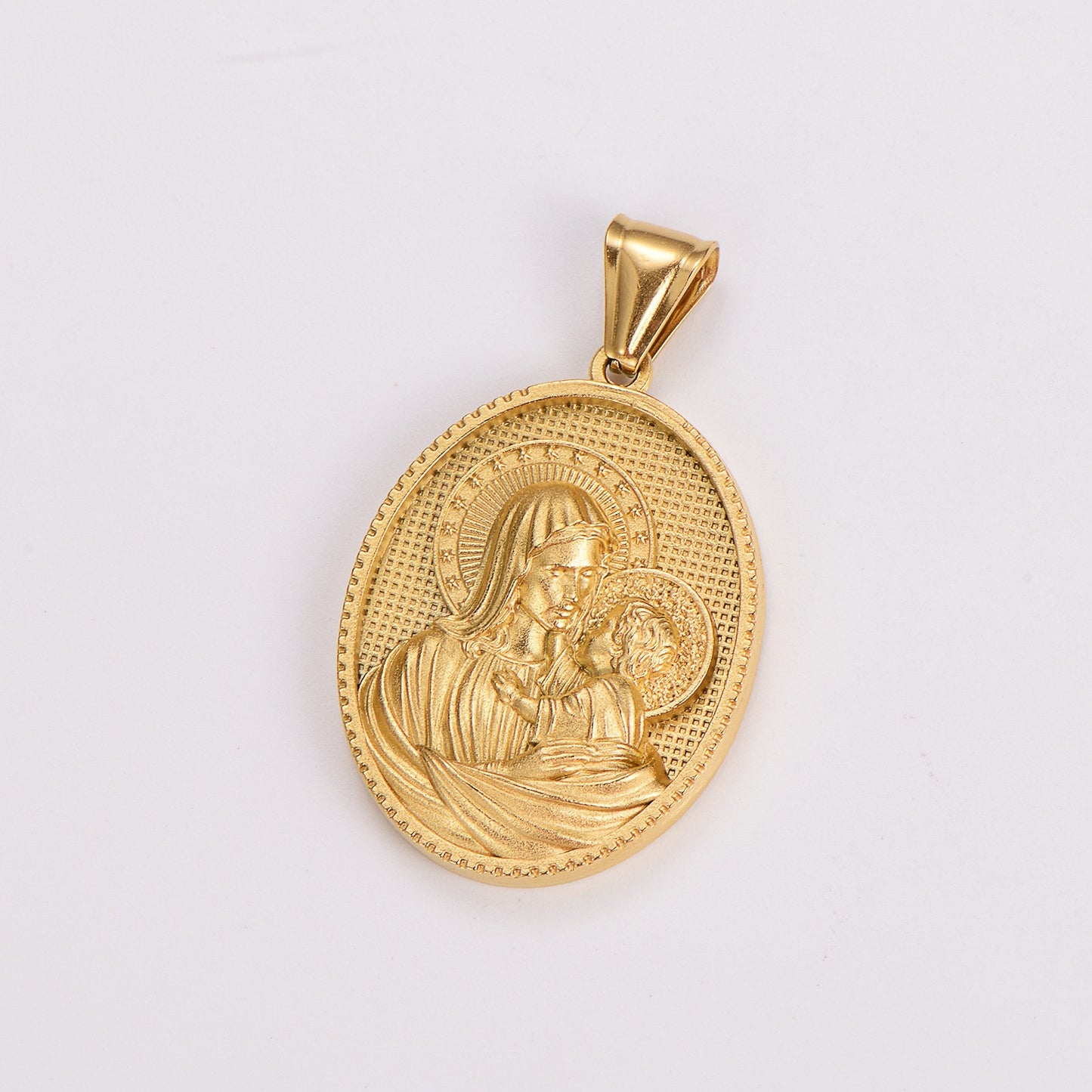 1. Pvanderful Virgin Mary Pendant Necklace Titanium Steel For Women European Retro Style Jewelry Gift