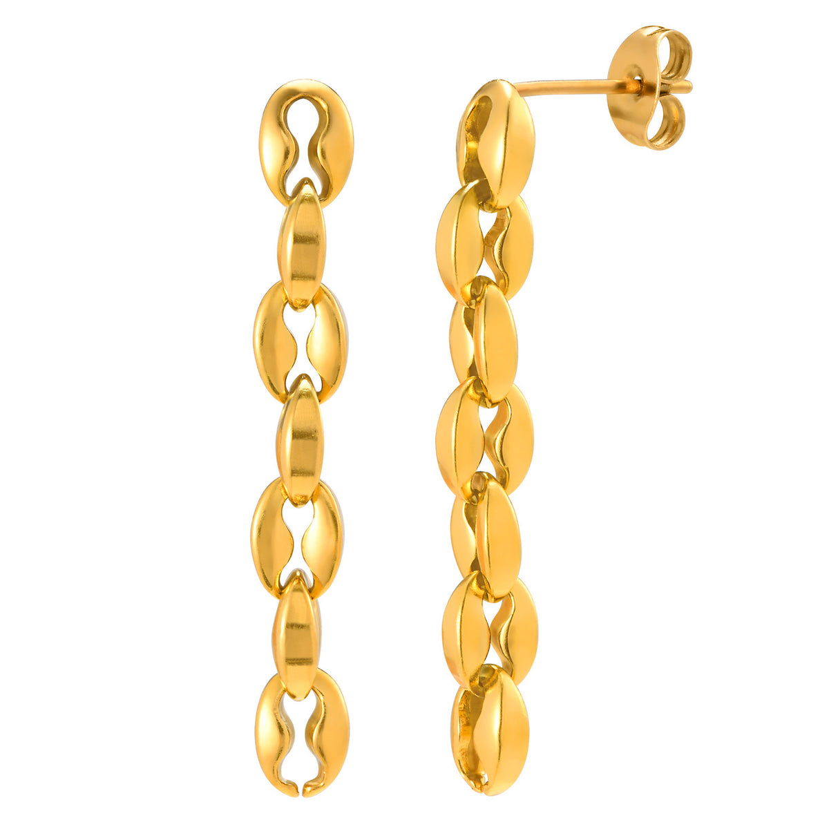 Modern Gold-Tone Stainless Steel Earrings