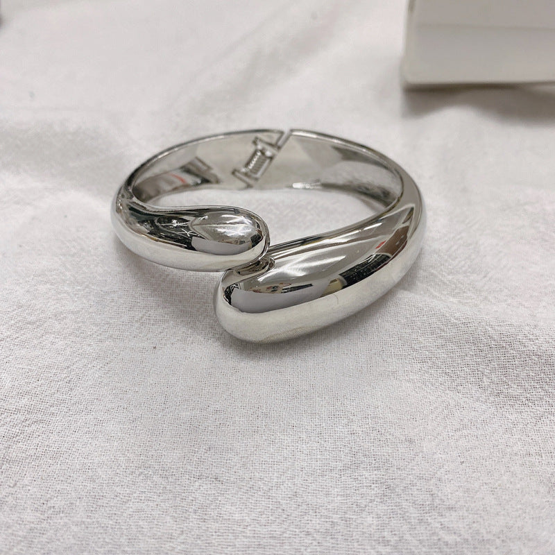 Glossy Alloy Open Bracelet - Vienna Verve Collection