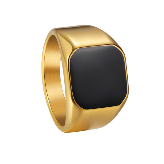 Titanium Steel Ring Unisex Square Design Durable Minimalist Jewelry By Planderful Everyday Genie Collection