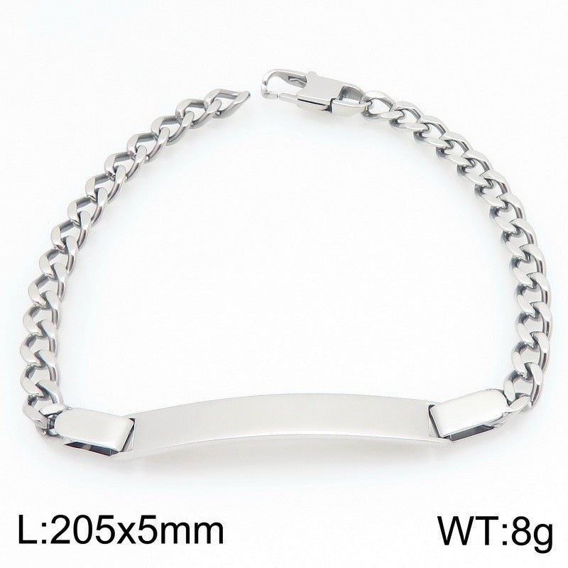 Stainless Steel Figaro Chain Bend Bracelet Nk Chain Cuban Chain Couple