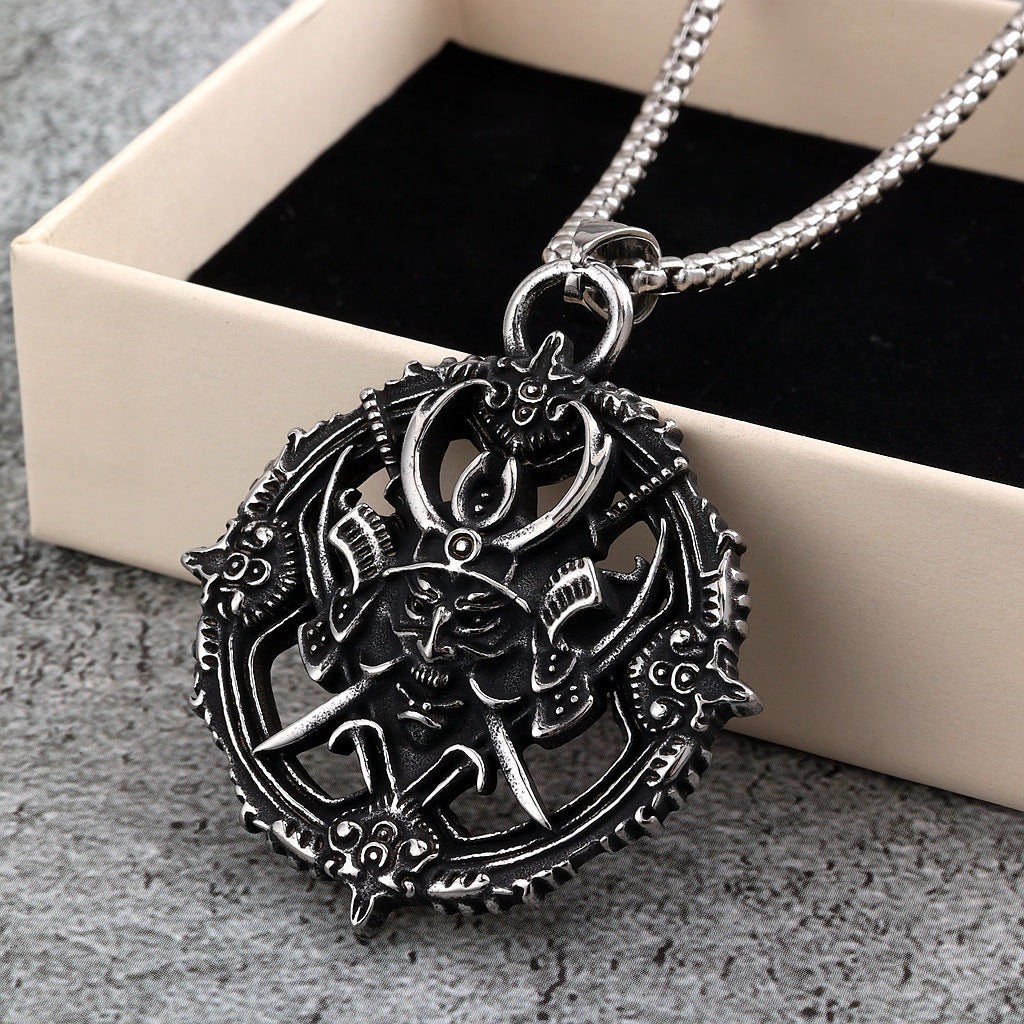 Vintage Japanese Stainless Steel Men's Pendant Necklace