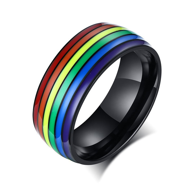 Colored Flag Stainless Steel Ring – – Titanium Steel
