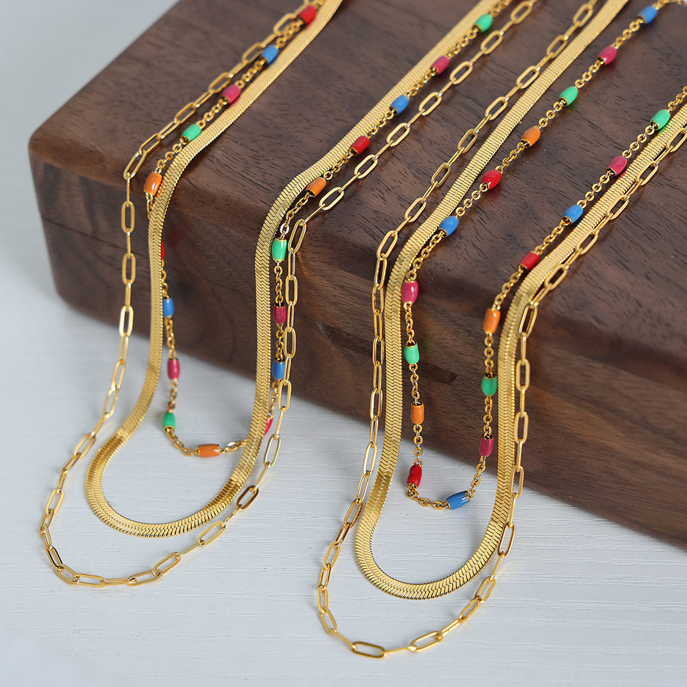 Titanium Hip-Hop Clavicle Chain Necklace with Joker Style