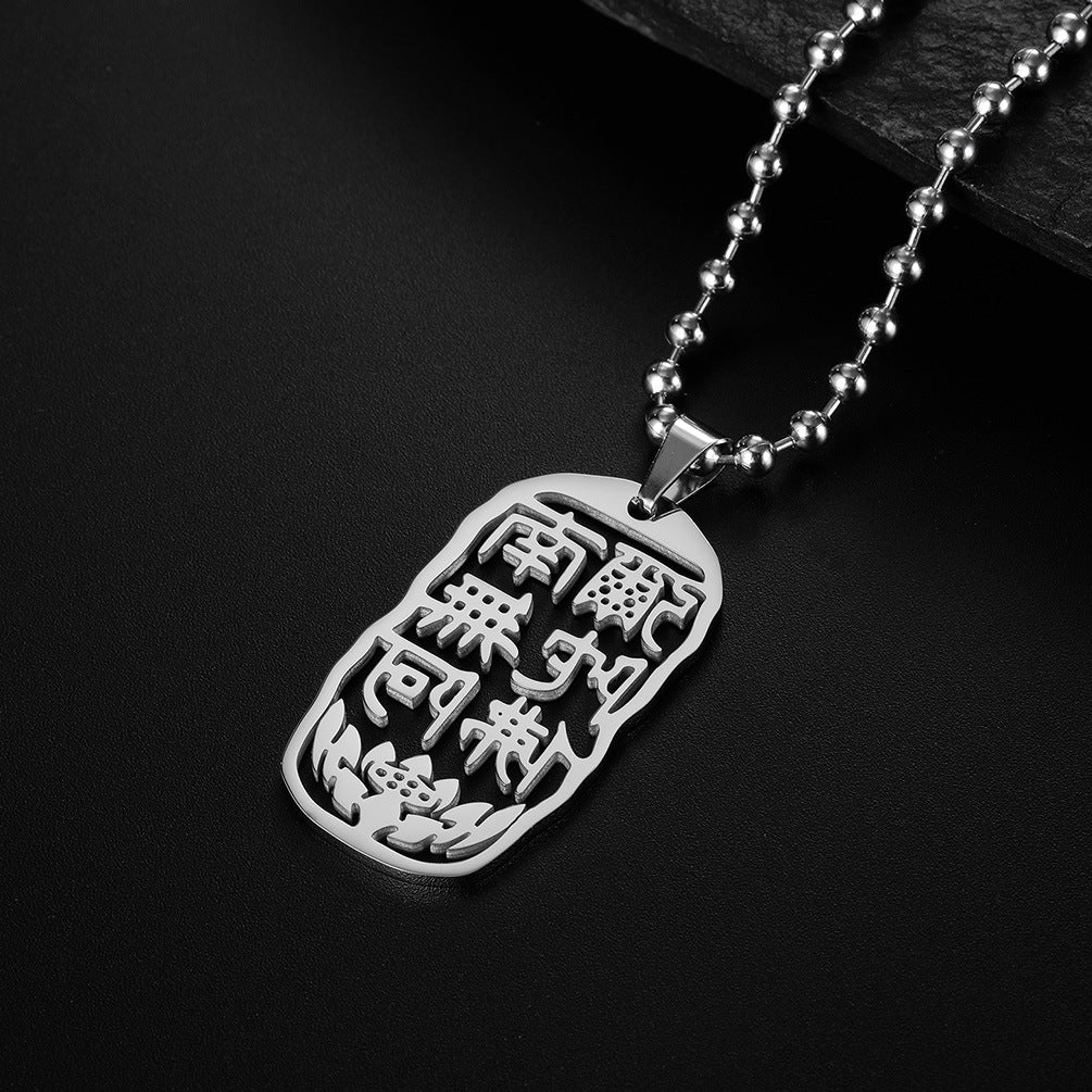 Ethnic Style Anituo Buddha Necklace Keychain for Men