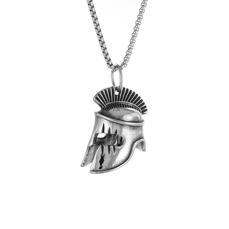 Roman Warrior Stainless Steel Pendant Necklace