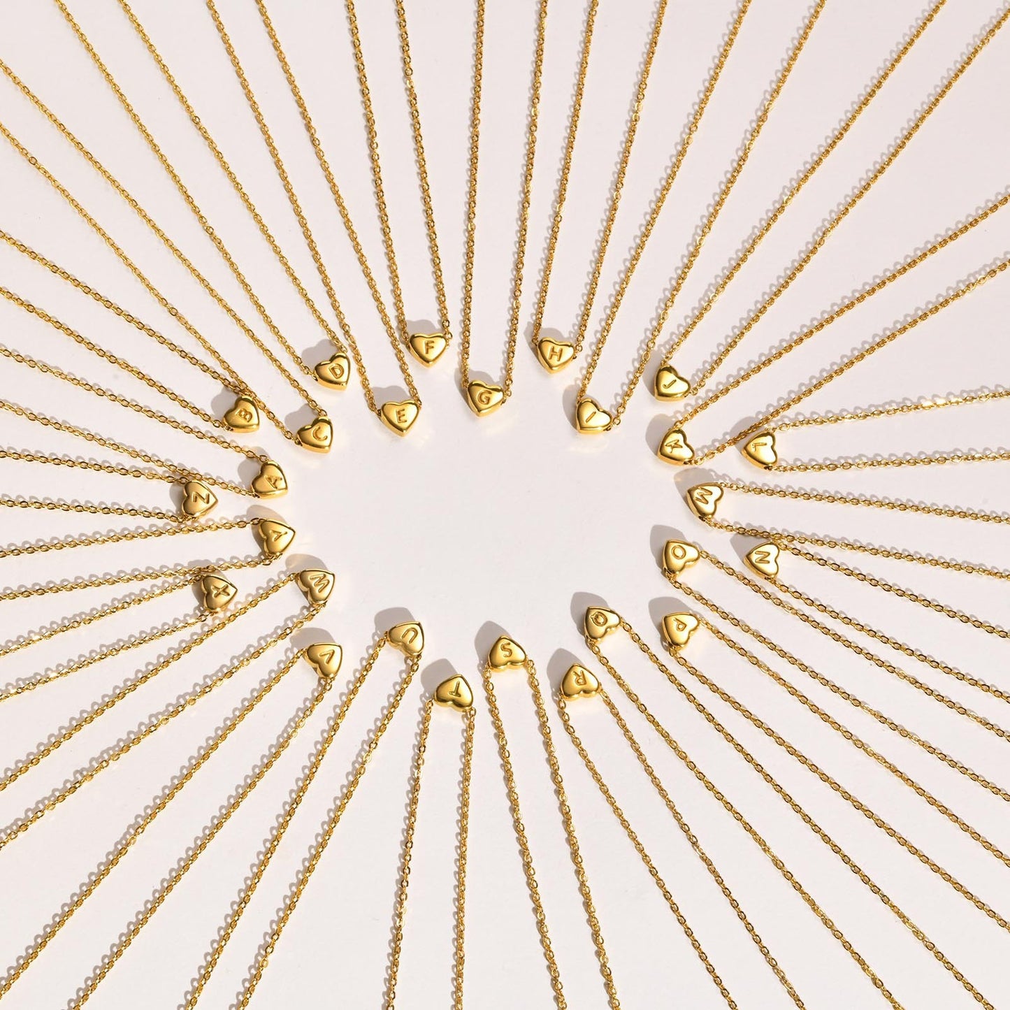 Stainless Steel Heart-Shaped Letter Necklace Love Charm 26 Letters