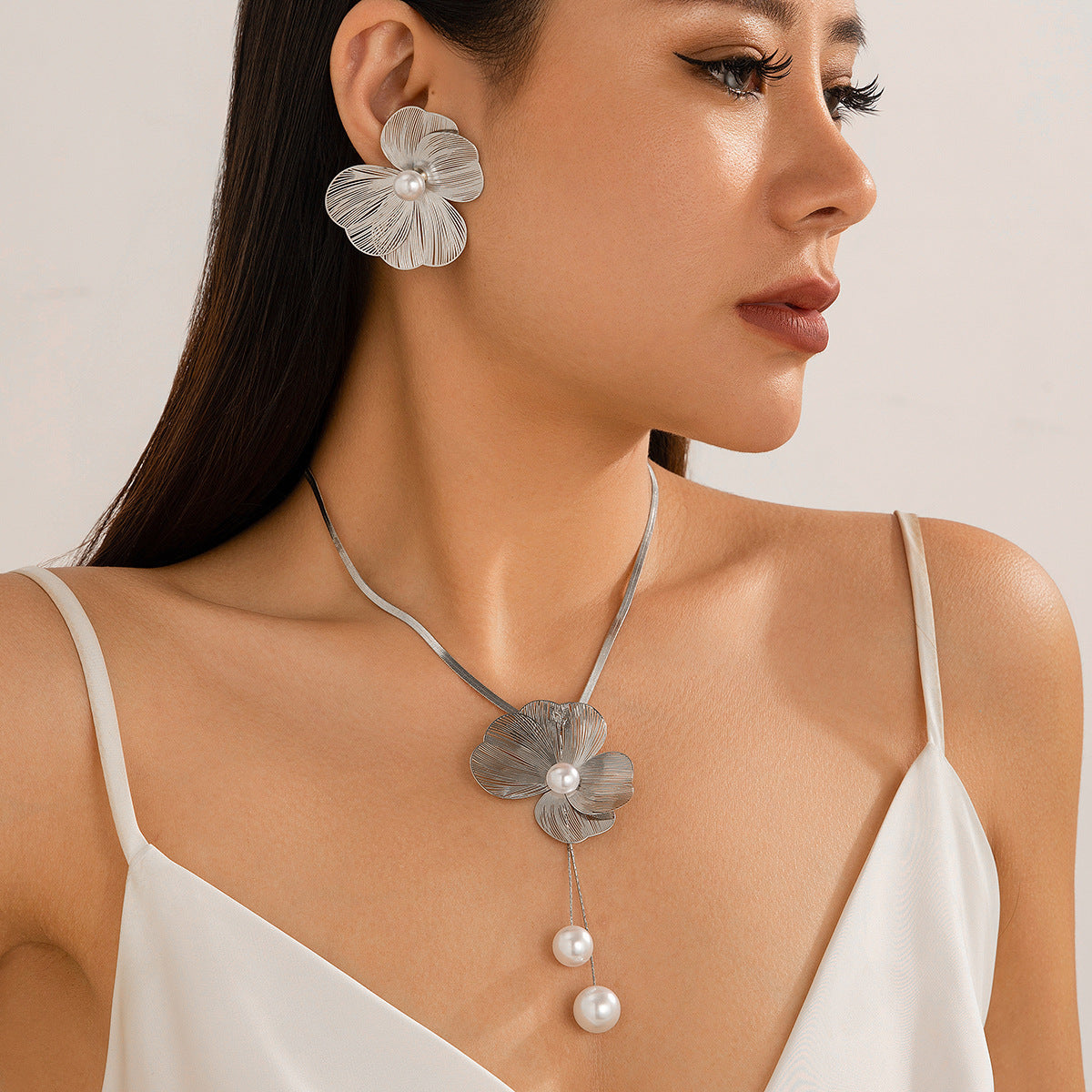 Ginkgo Flower Pearl-Style Jewelry Set