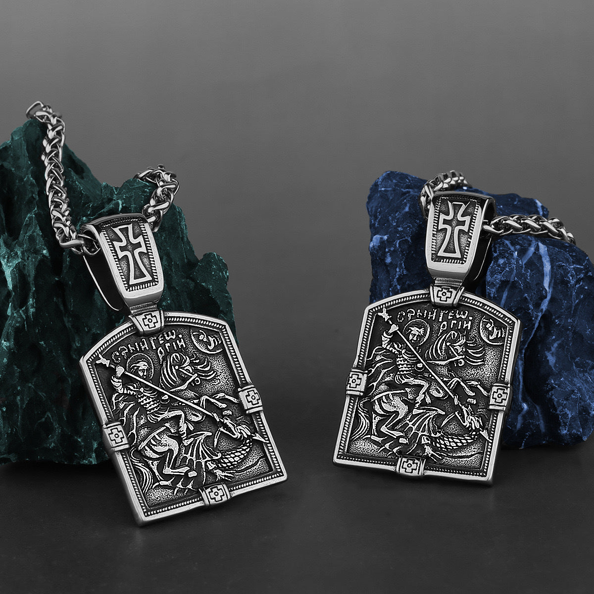 Planderful Cross Knight Pendant Titanium Steel For Men Durable Premium Hip Hop Necklace