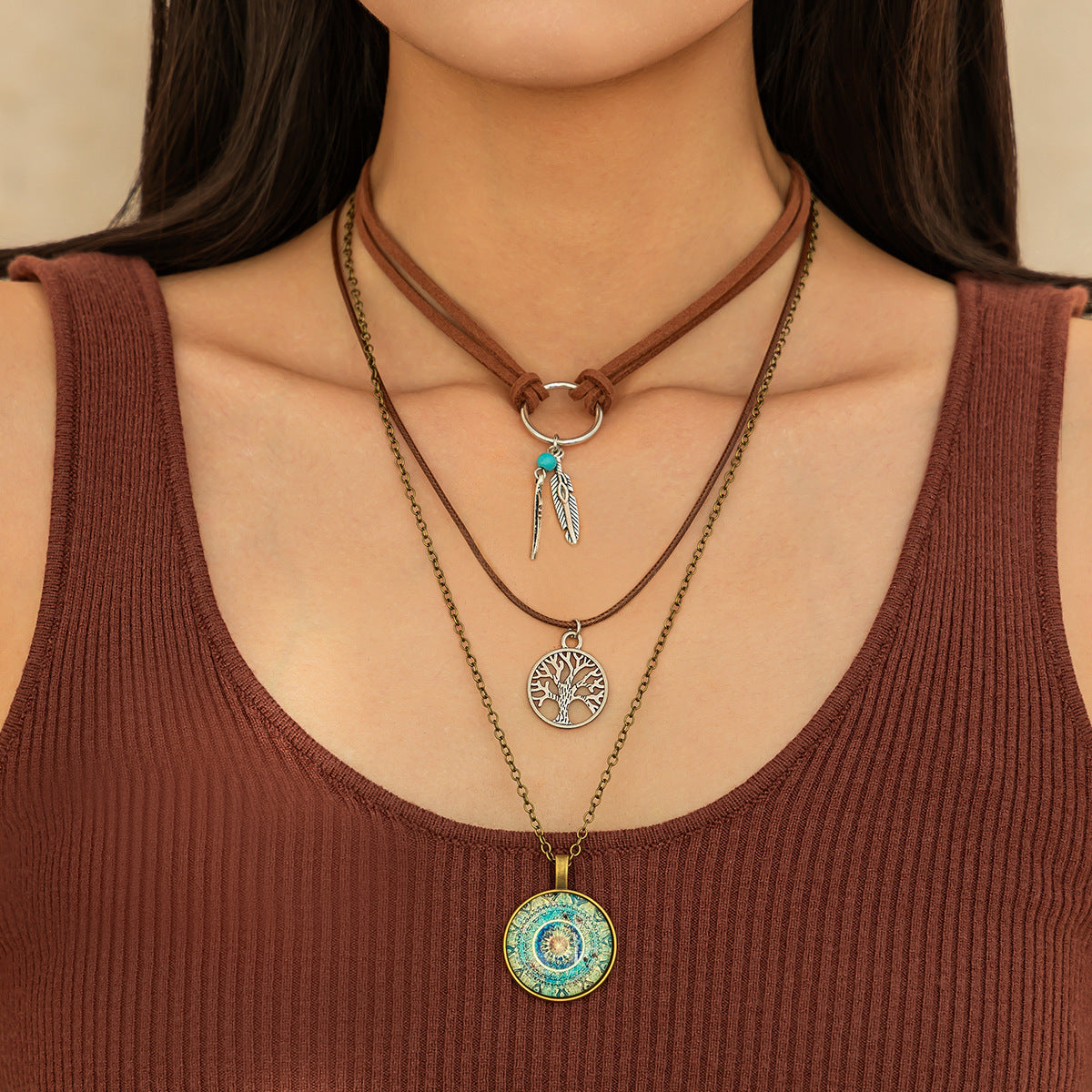 Planderful Vienna Verve Necklace – National Retro Multi-Layer Design