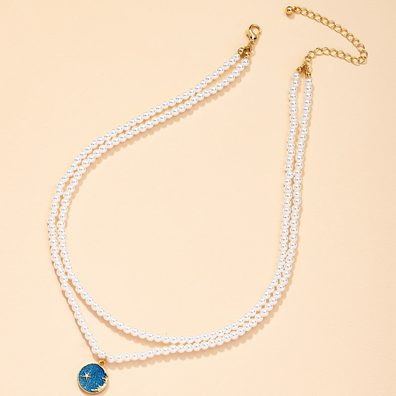 Midnight Sky Pearl Pendant Sweater Chain - Vienna Verve Collection by Planderful