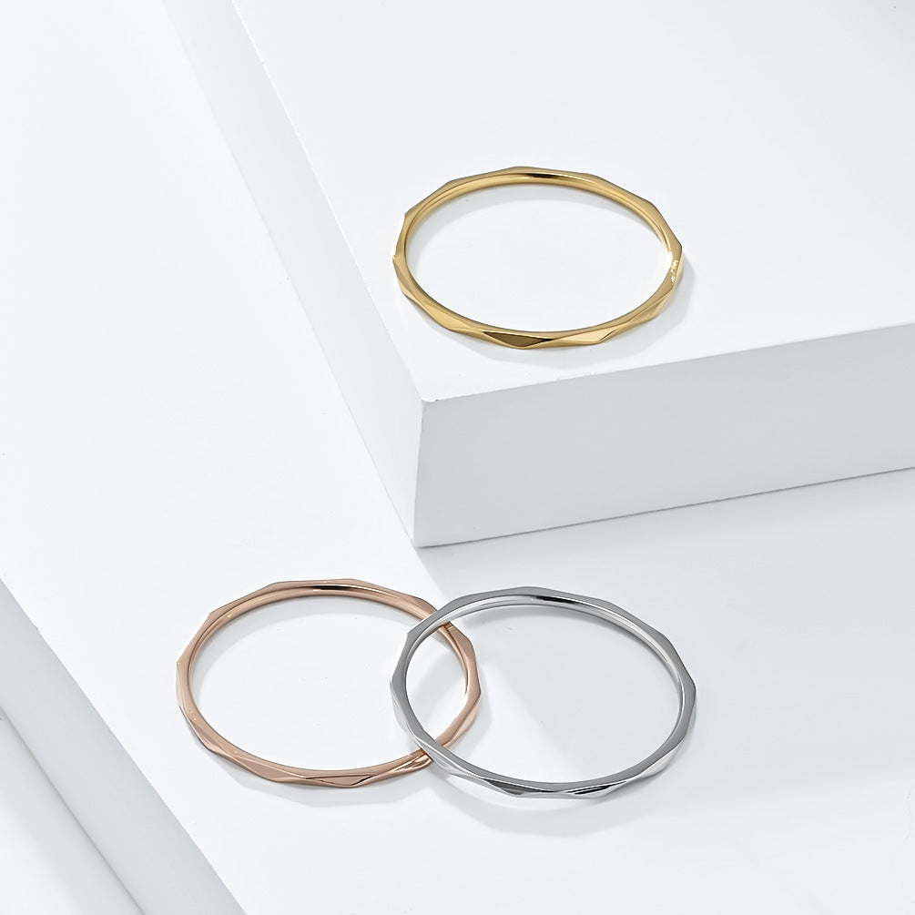 Planderful Titanium Ring Rhombus Style Stackable For Women Light Luxury Everyday Genie Jewelry