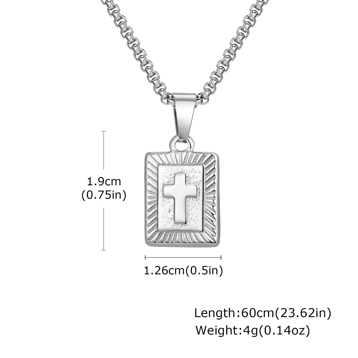 Planderful Geometric Stainless Steel Square Pendant for Men