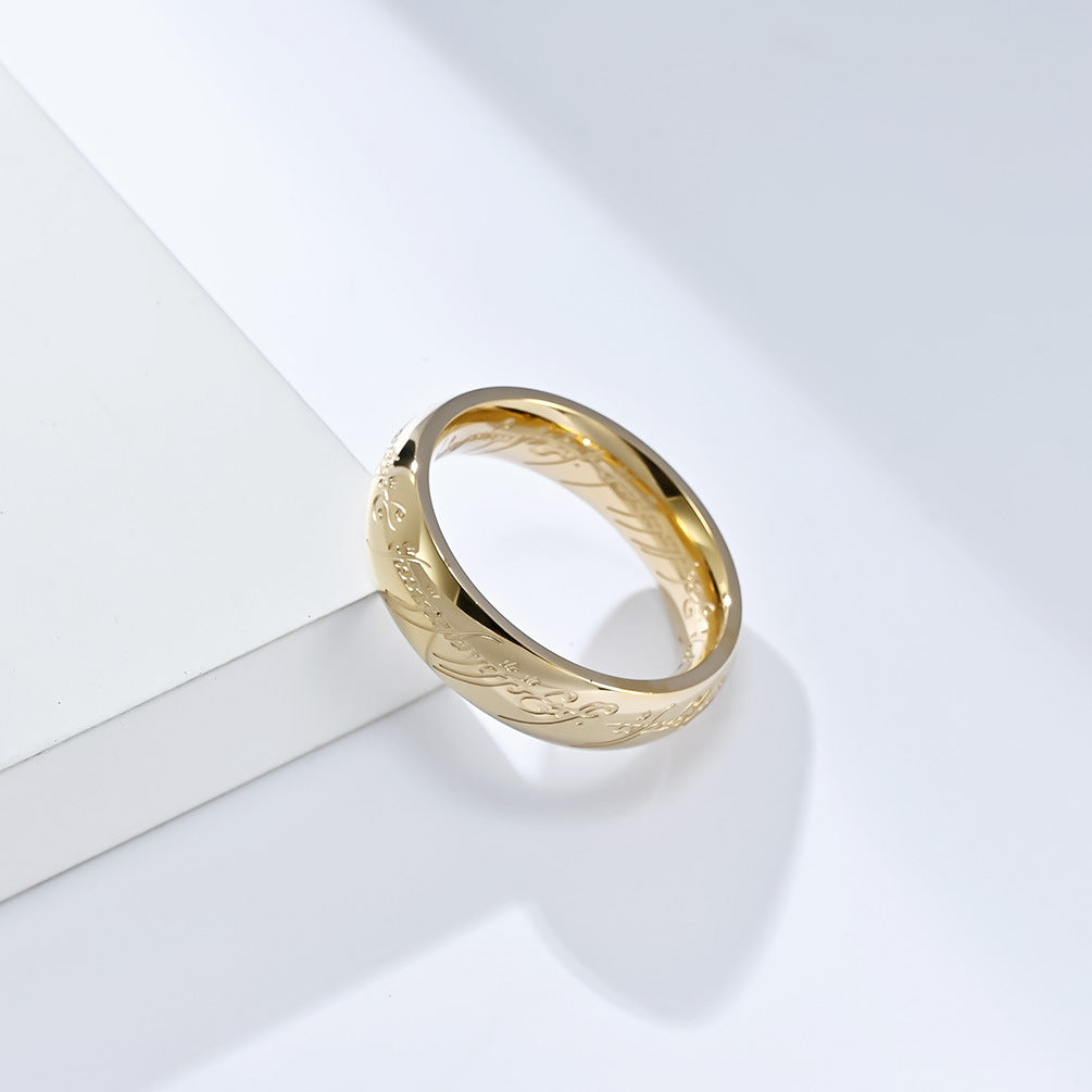 Cross-Border Film And Television Titanium Steel Ring For Men