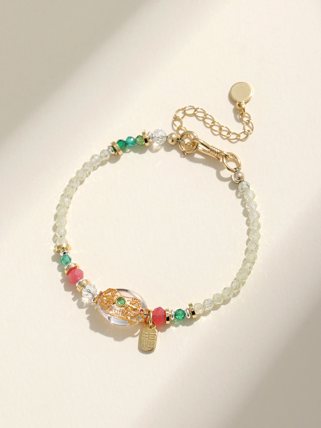 Planderful Fortune's Favor Bracelet – Premium Aquamarine and Pink Crystal Design