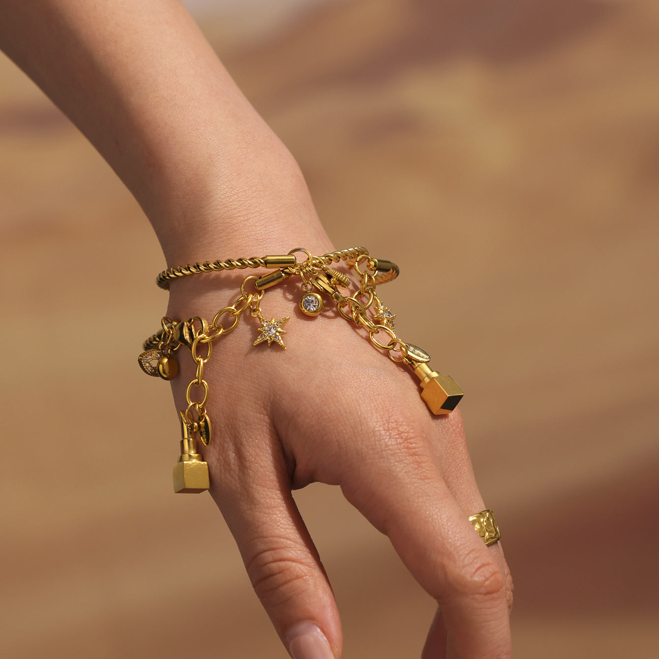 Planderful Zircon Woven Twist Bracelet For Streetwear