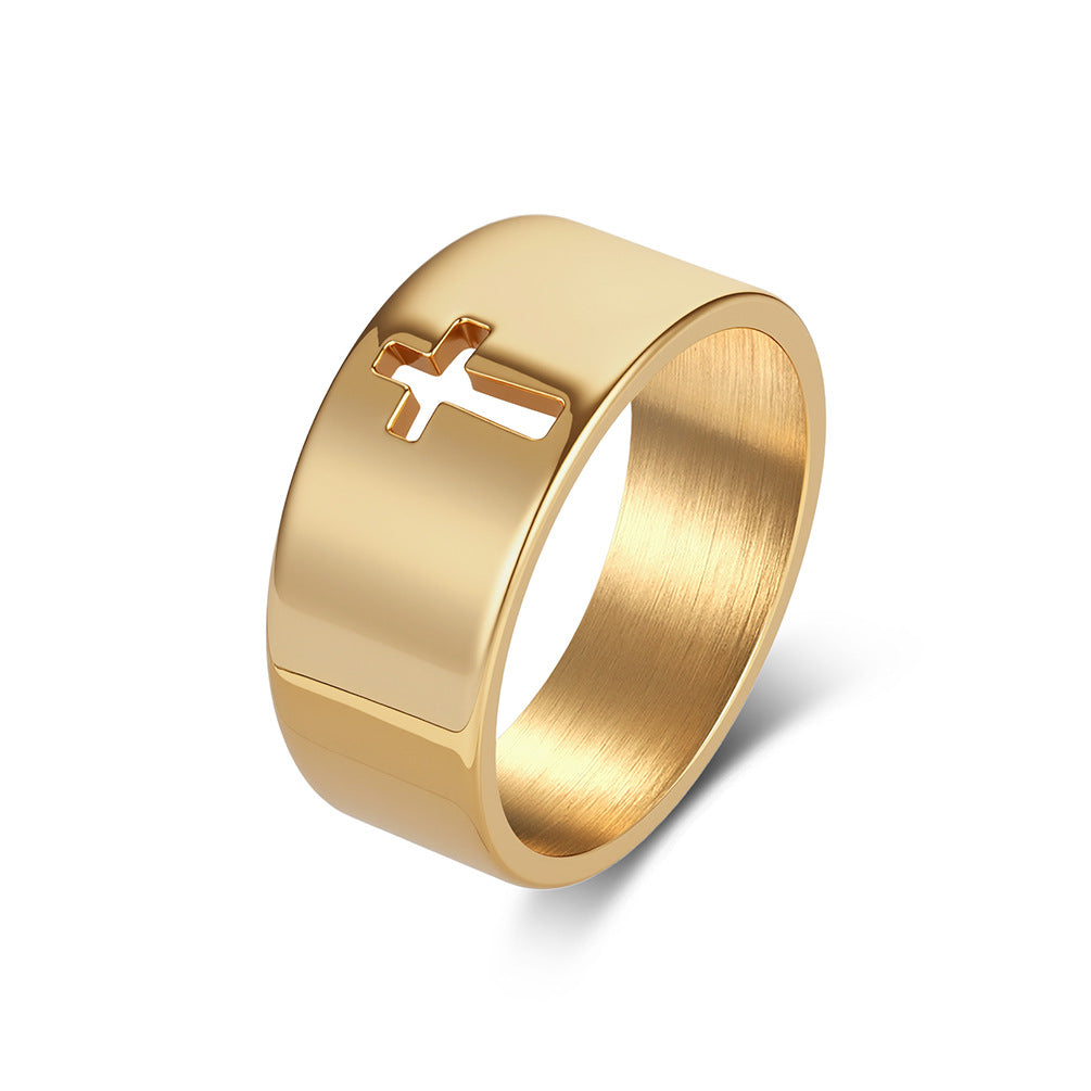 Cross Geometric Vintage Stainless Steel Ring Unisex