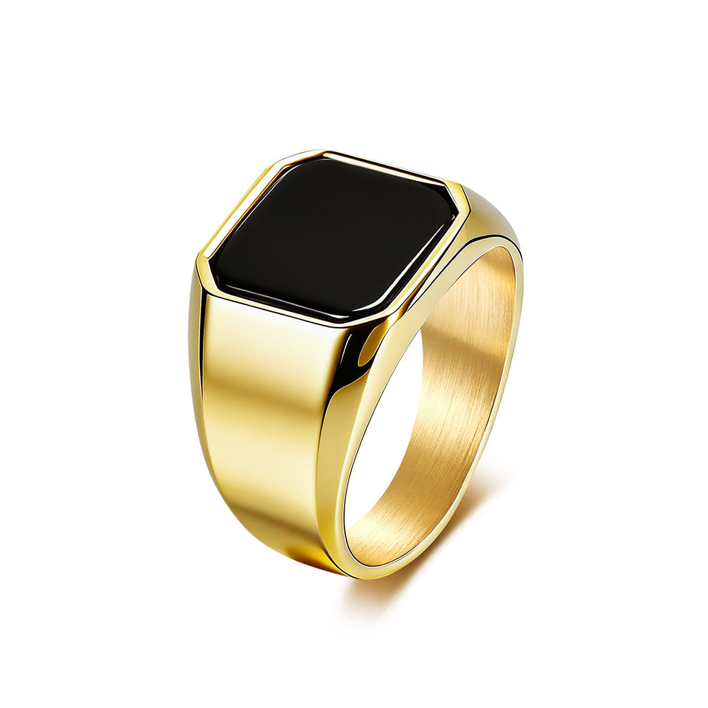 Gemstone Stainless Steel Ring for Men