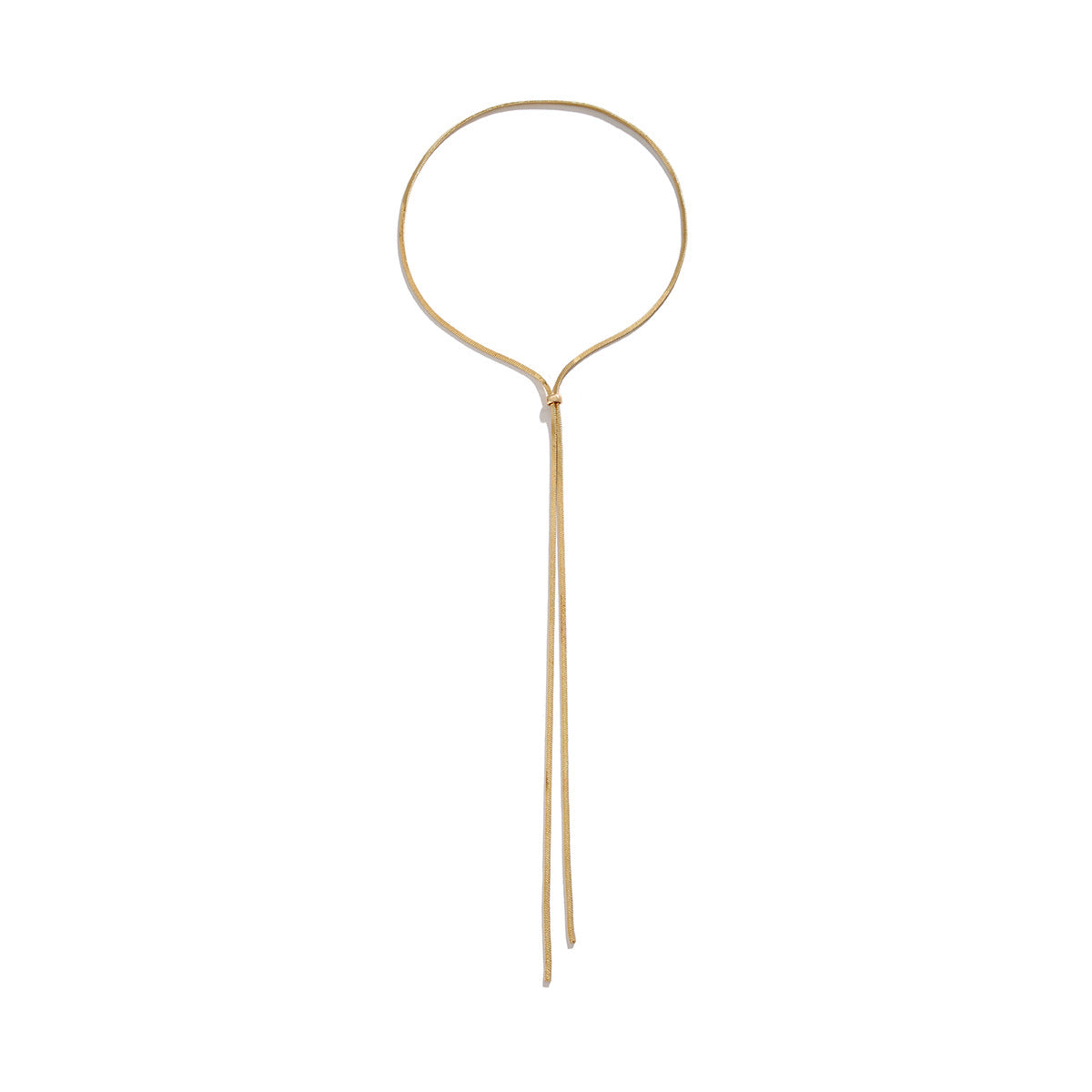 Stylish Long Tassel Necklace with Y-Shaped Thin Metal Chain