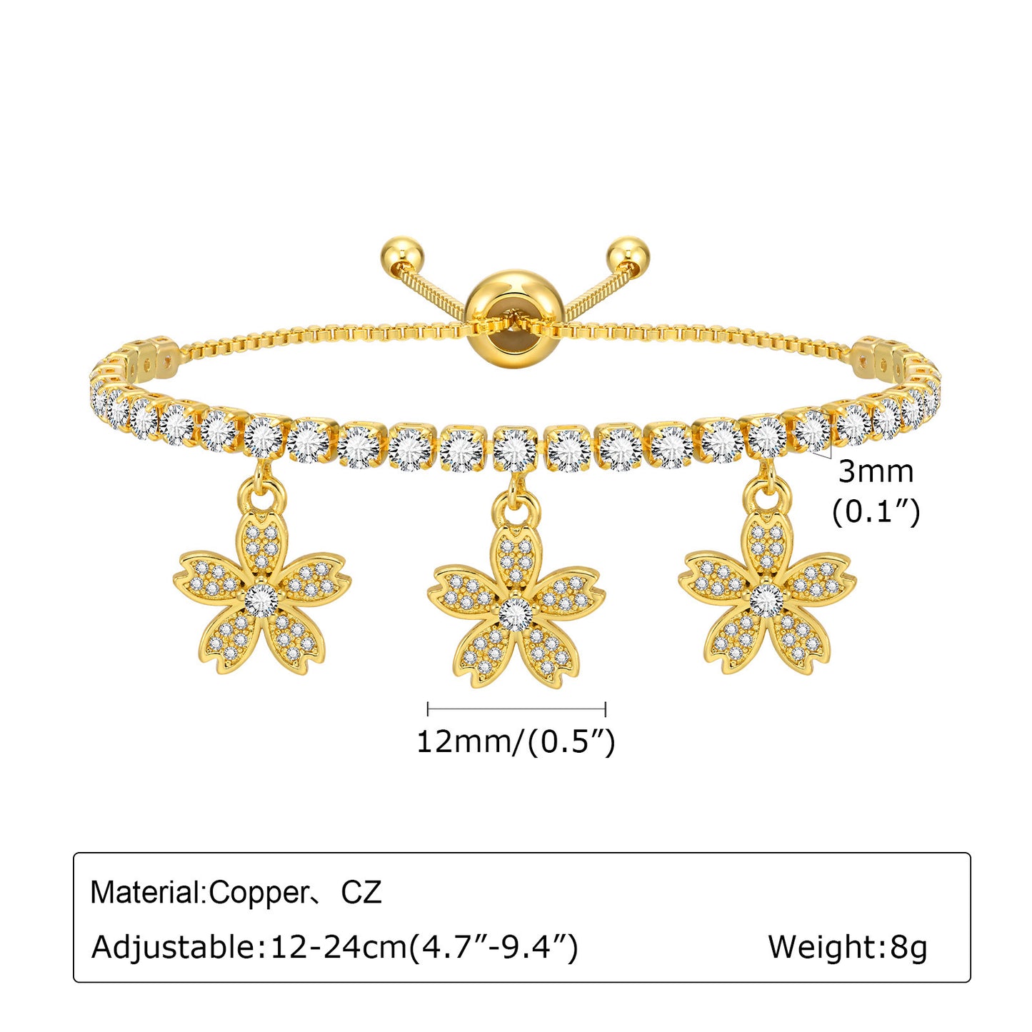 Various Fashionable Personalized Bracelets Women's Cross Zircon Copper