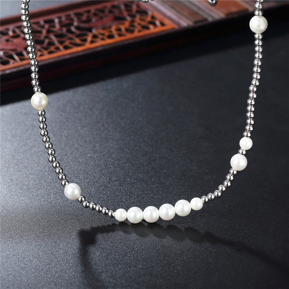 Planderful Everyday Genie Pearl Titanium Steel Necklace For Unisex Protection Statement Hip Hop Style