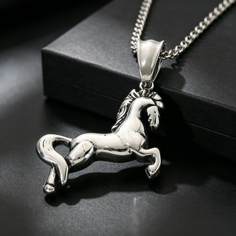 Year Of The Horse Necklace, Pegasus Phoenix Retro Old National Style Mythical Beast
