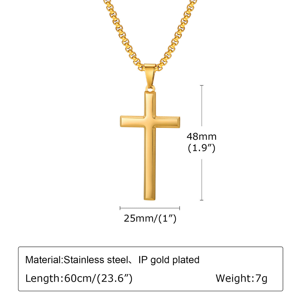 Cross Stainless Steel Necklace for Men