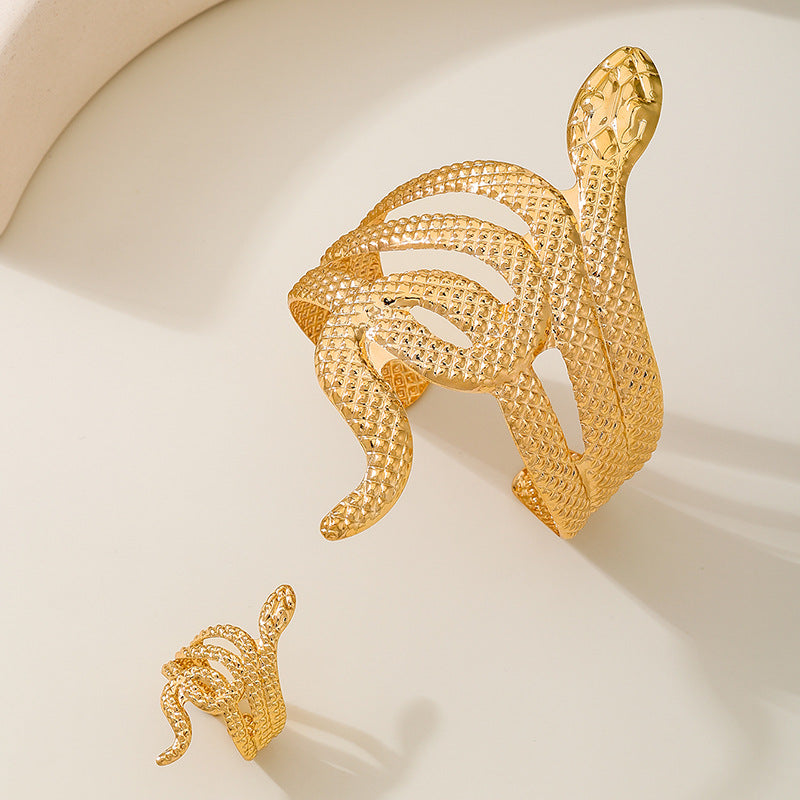 Planderful Vienna Verve Snake Ring Bracelet Jewelry Set