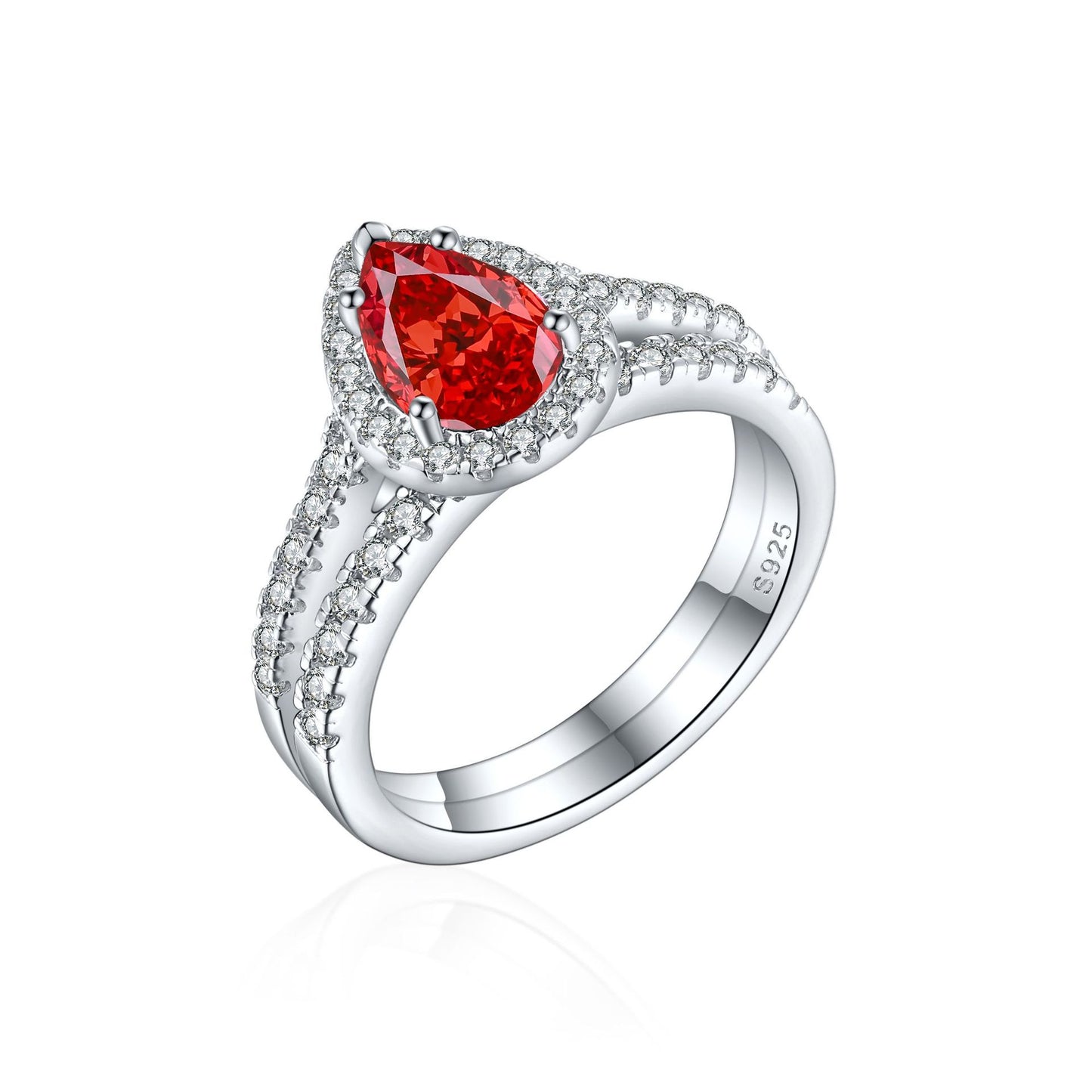 Sterling Silver 1.5ct Ice Flower Cut Colored Treasure Ring