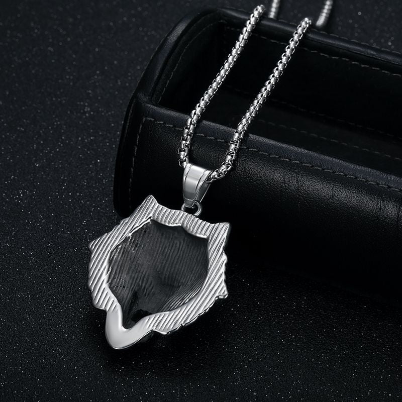 Stainless Steel Necklace – Nordic Viking Wolf Head Gold Plated Elegant Unisex Jewelry