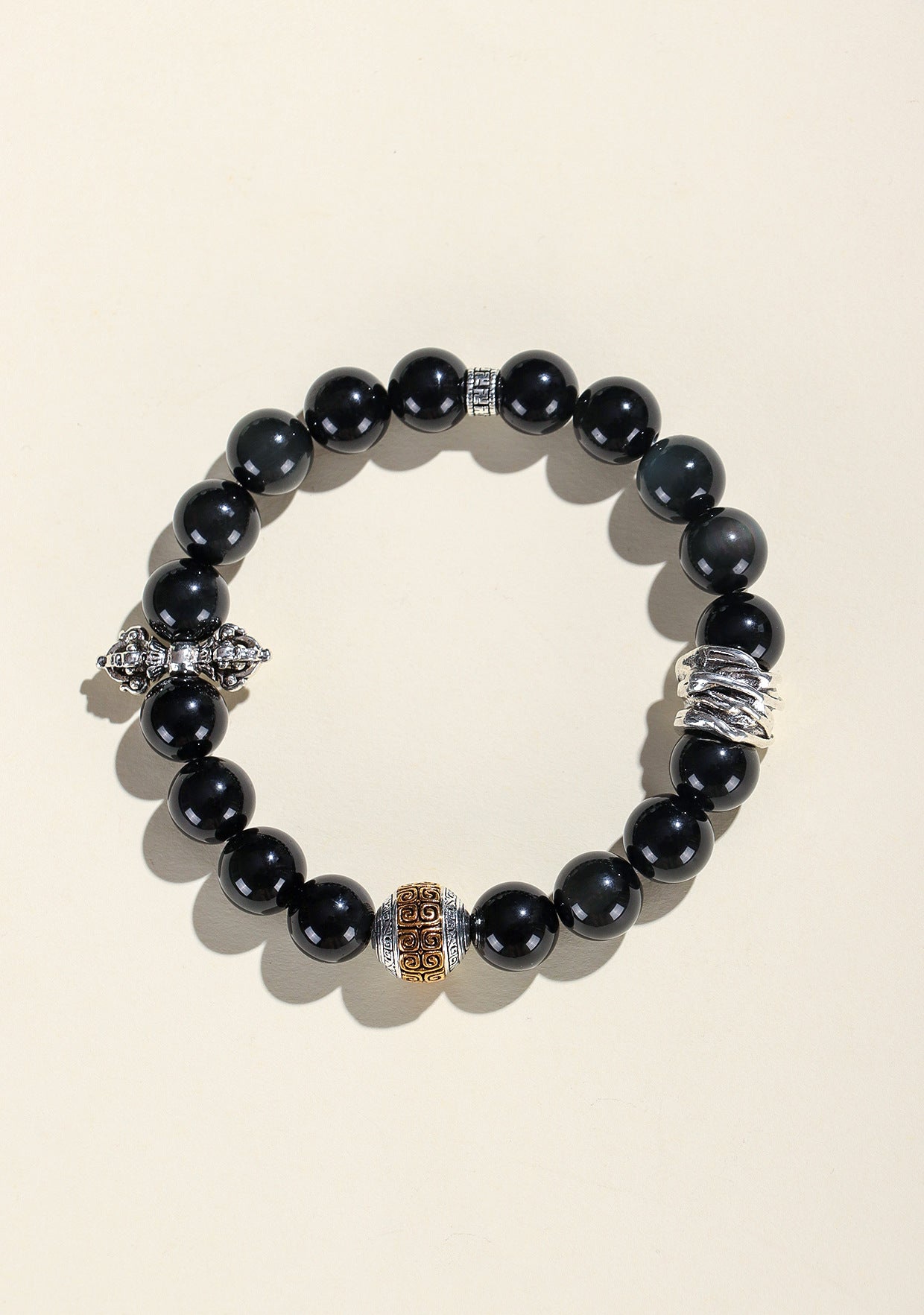 Planderful Fortune's Favor Bracelet – Stylish Couple's Design with Obsidian Gemstones