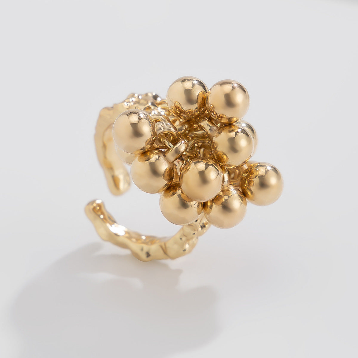 Planderful Vienna Verve Imitation Pearl Ring Open Wind Fold Metal Ring For Trendy Women And Gift Seekers