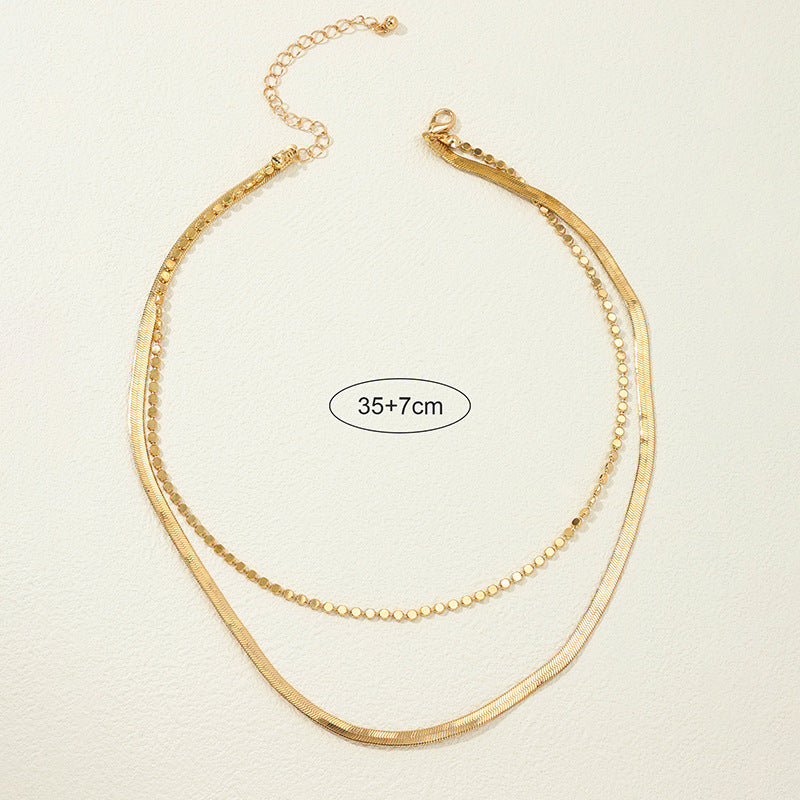 Elegant Double Layer Metal Dot Necklace for Stylish Women