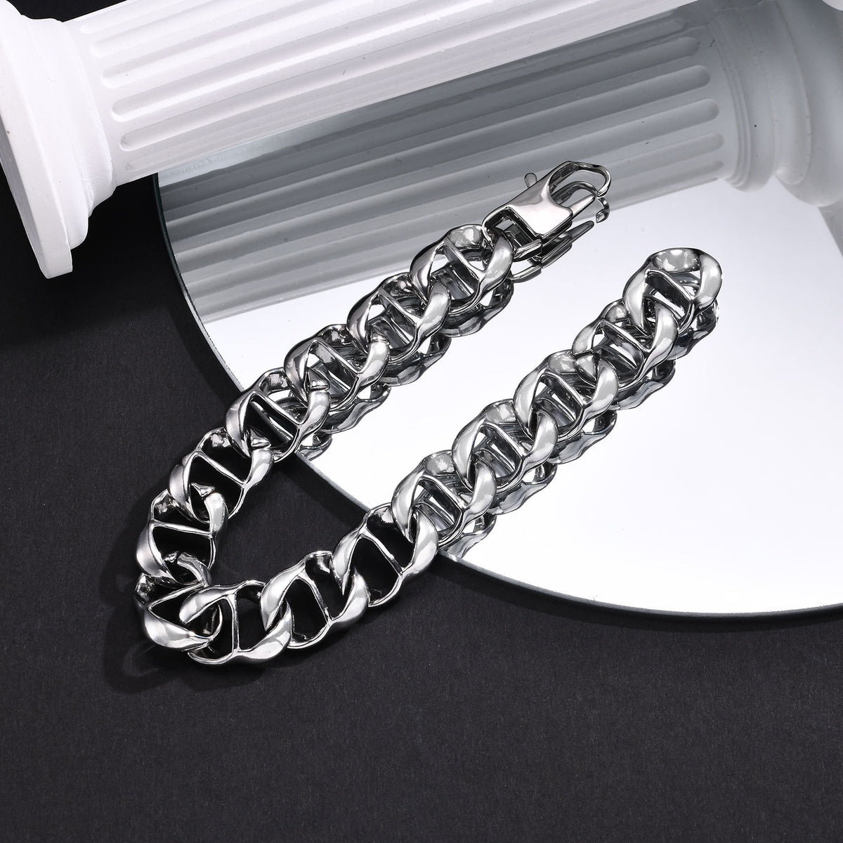 Polished Chain Stainless Steel Bracelet for Men