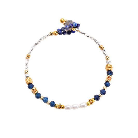 Freshwater Pearl & Lapis Lazuli Bracelet