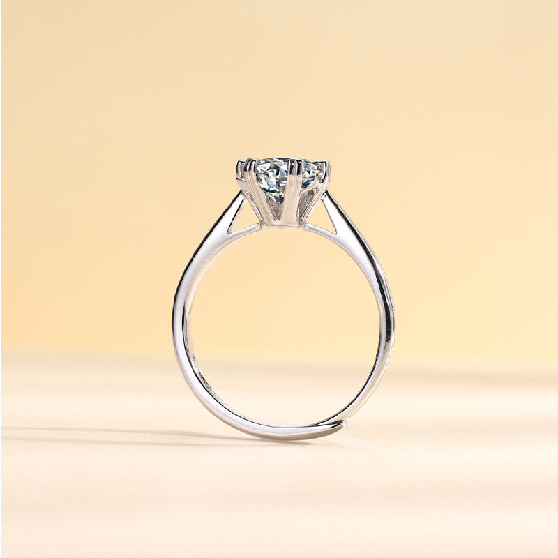 One-Carat Moissanite S925 Sterling Silver Ring