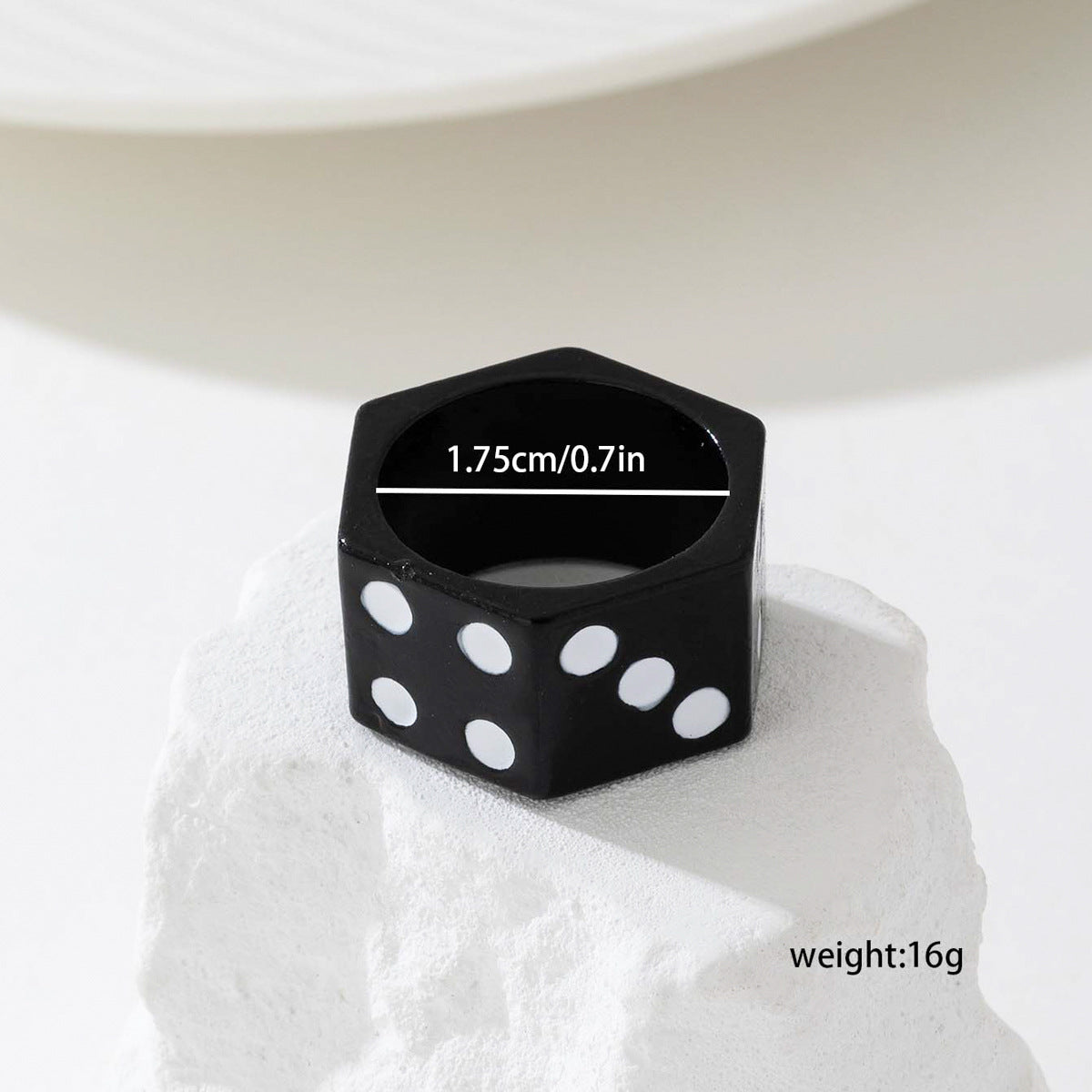 Fashionable Personalized Resin Dice Ring for Women