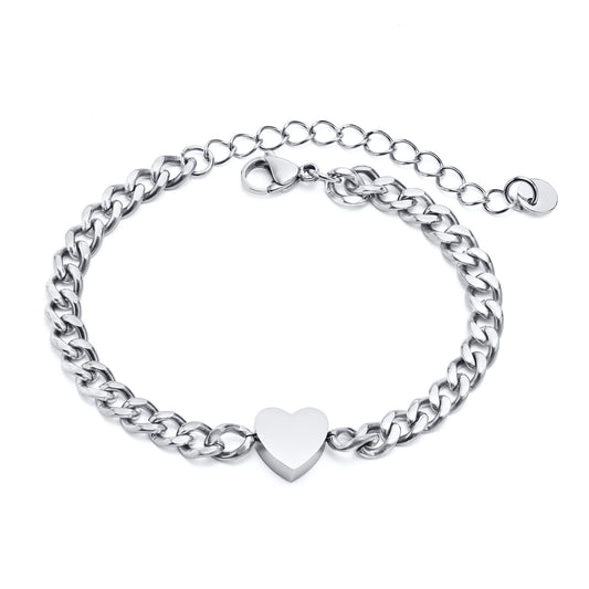 Stainless Steel Heart Bracelet – for Women