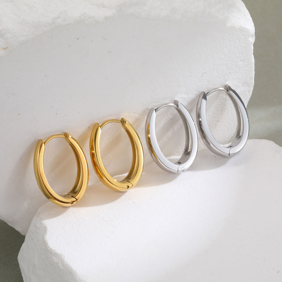 Modern Stainless Steel Earrings — Silver or Gold