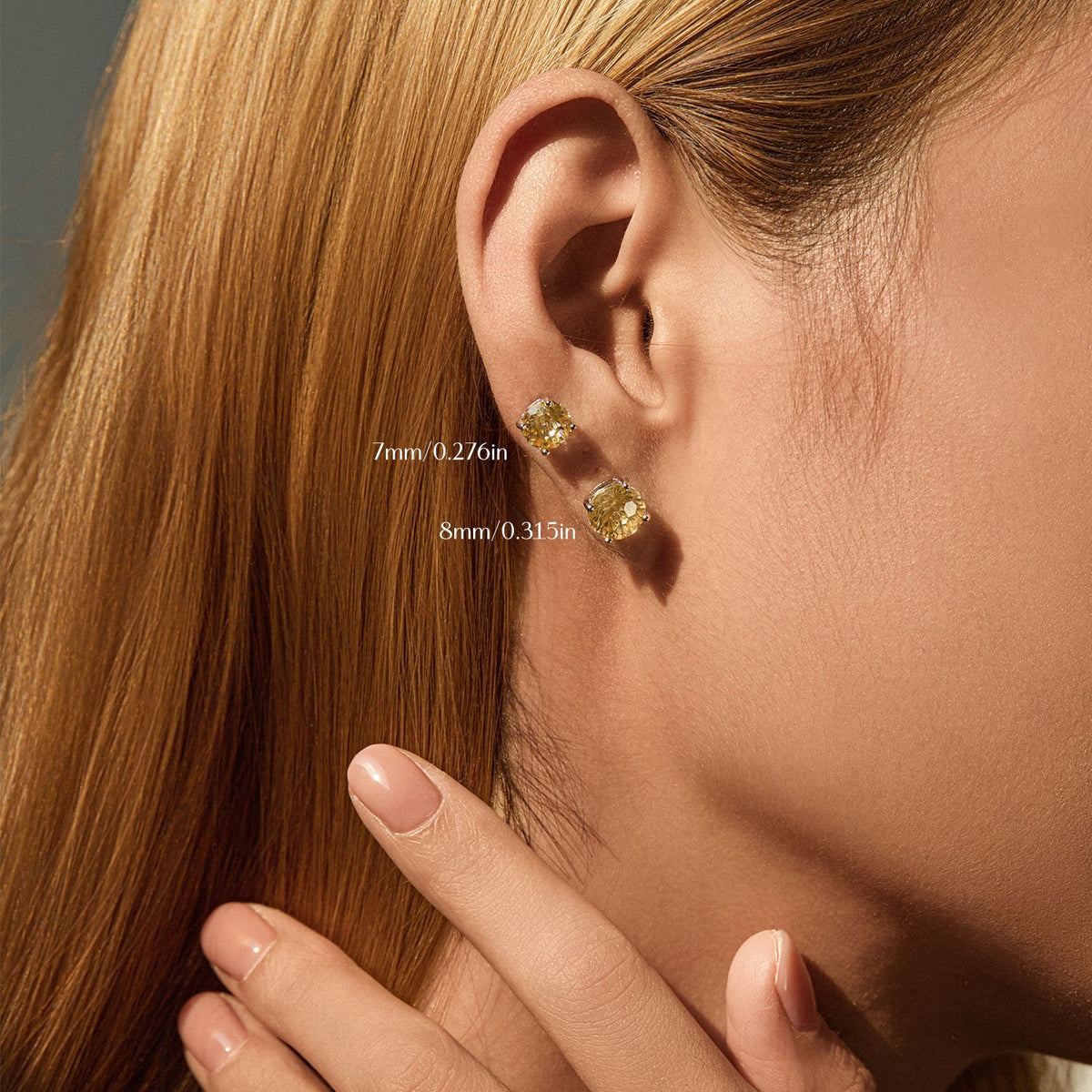 925 Sterling Silver Soft Yellow Fireworks-Cut Earrings