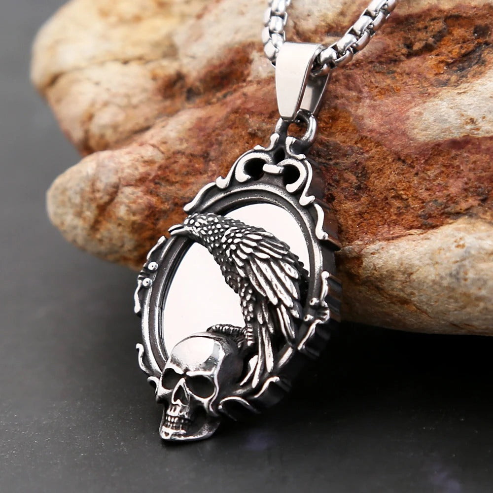 Skull Viking Stainless Steel Pendant Necklace