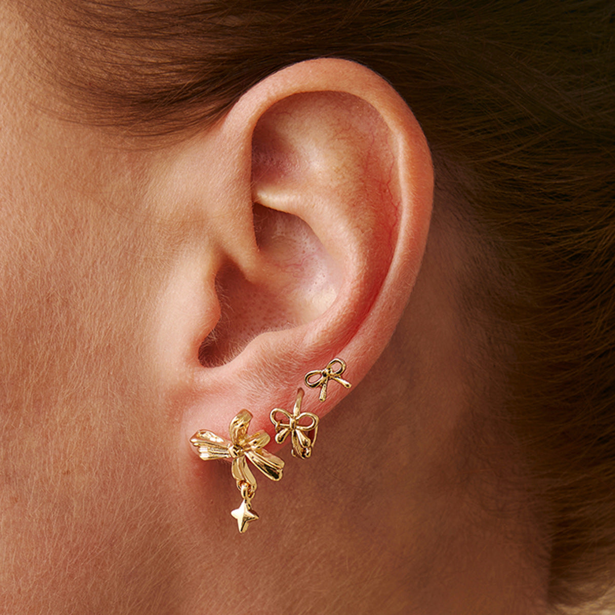 Planderful Bow Stud Earrings For Women Simple Knot Design European American Style Statement Jewelry
