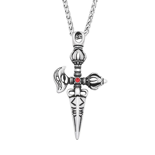 Punk Cross Stainless Steel Men's Pendant Necklace