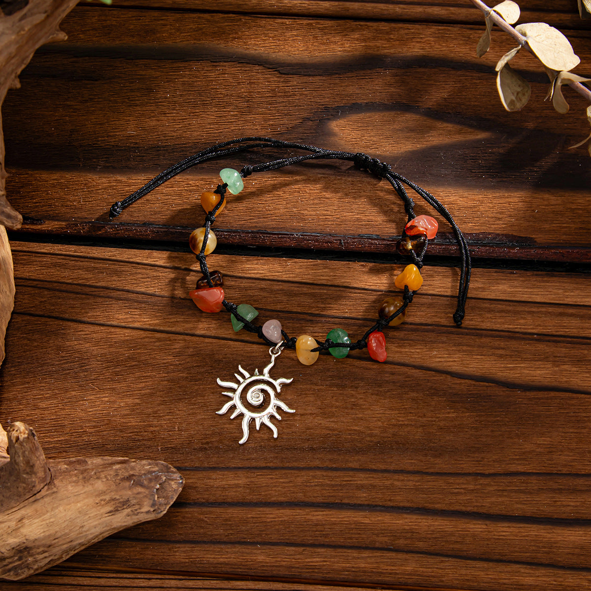 Planderful Vienna Verve Beaded Pendant Bracelet For Women Adjustable Pull Rope Statement Star Sun Charm