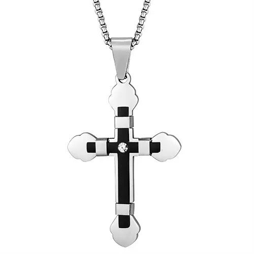 Punk Cross Stainless Steel Men's Pendant Necklace