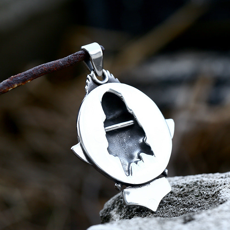 Viking Double Axe Titanium Steel Pendant – Stainless Steel Celtic Knot Necklace