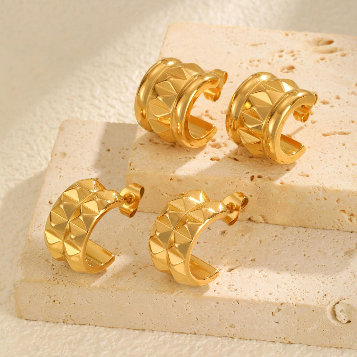 Modern Stainless Steel Earrings — Two Designs